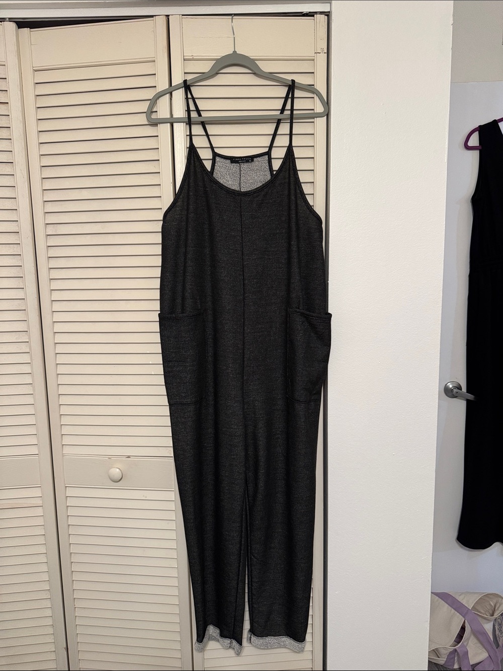 Final Touch Black Sleeveless Wide-Leg Jumpsuit with Pockets